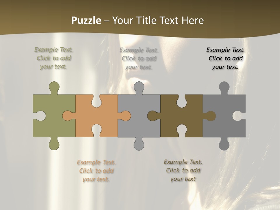 Young Woman Looking Out Of Window PowerPoint Template