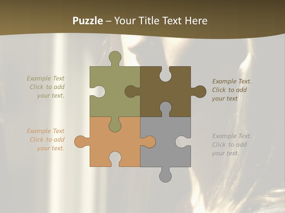 Young Woman Looking Out Of Window PowerPoint Template