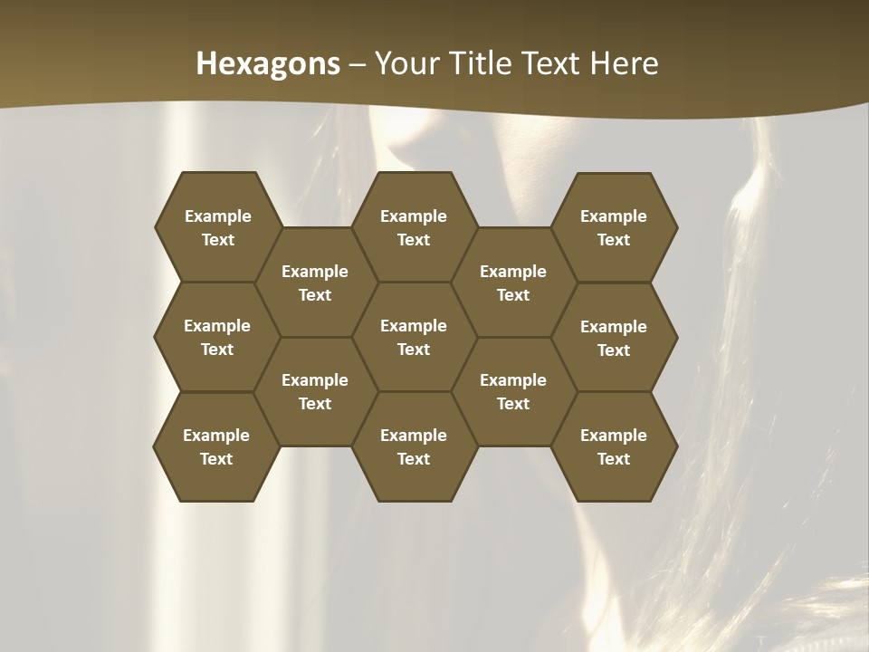 Young Woman Looking Out Of Window PowerPoint Template