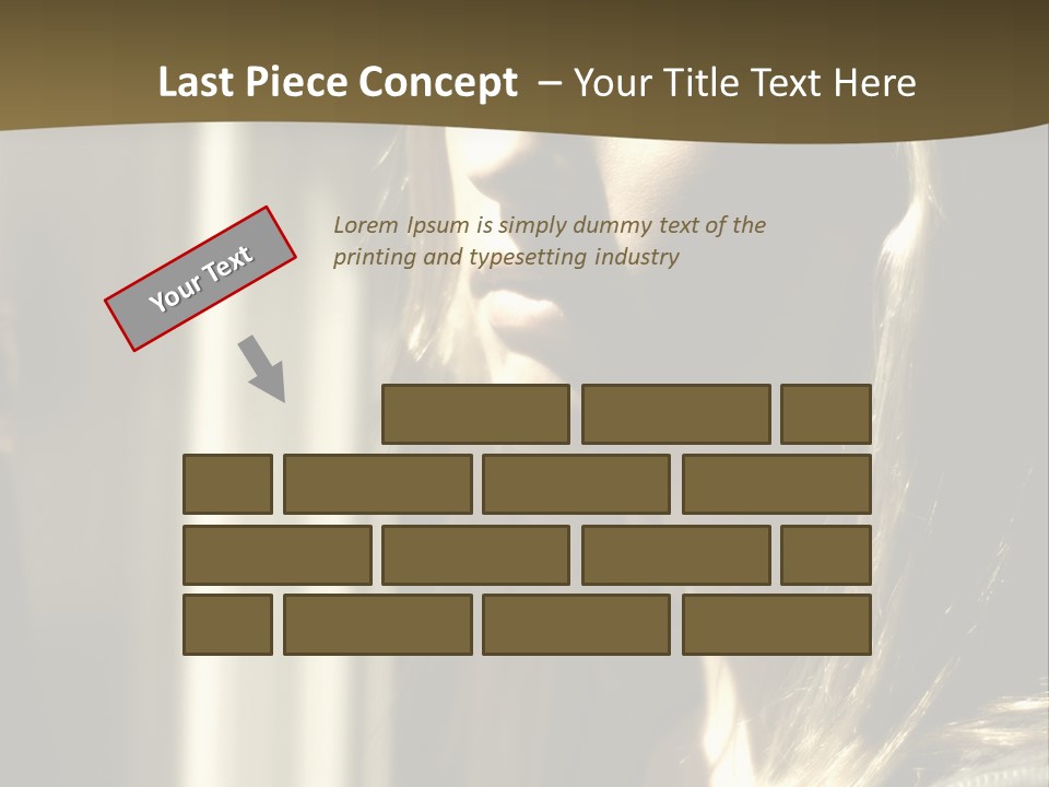 Young Woman Looking Out Of Window PowerPoint Template