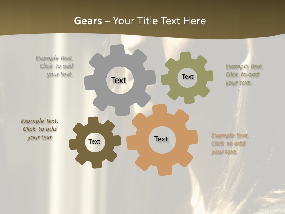 Young Woman Looking Out Of Window PowerPoint Template