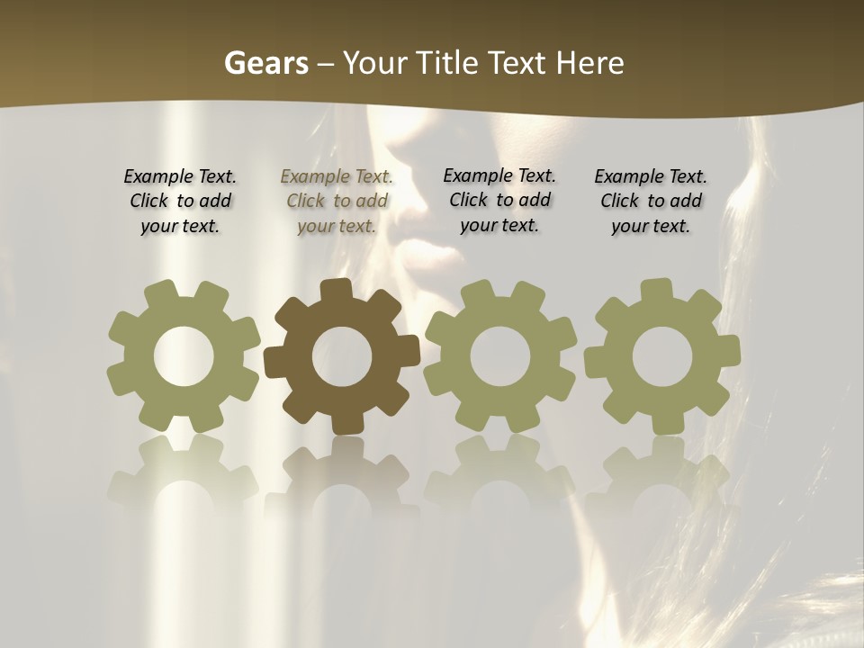 Young Woman Looking Out Of Window PowerPoint Template