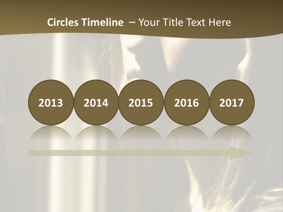 Young Woman Looking Out Of Window PowerPoint Template