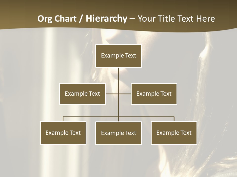 Young Woman Looking Out Of Window PowerPoint Template