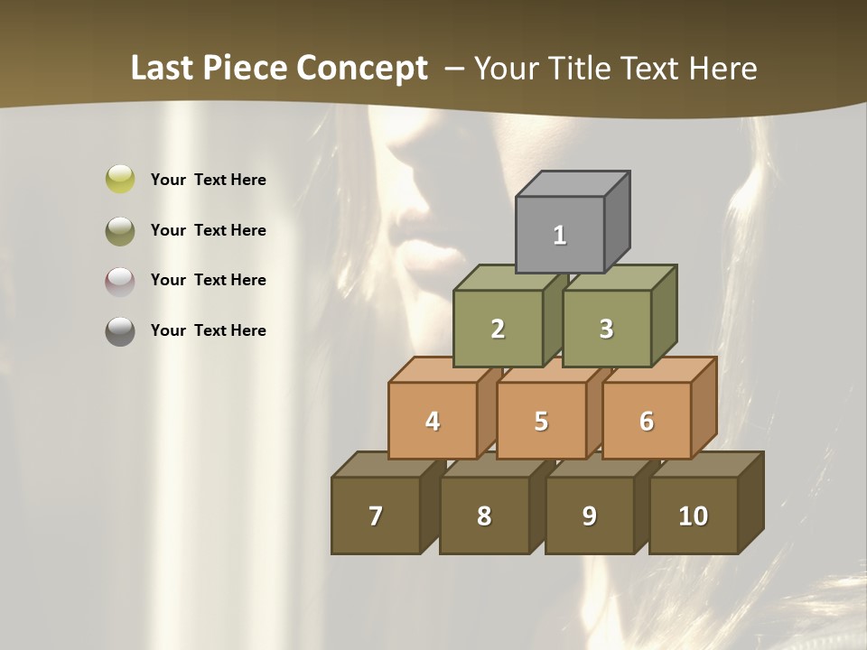 Young Woman Looking Out Of Window PowerPoint Template