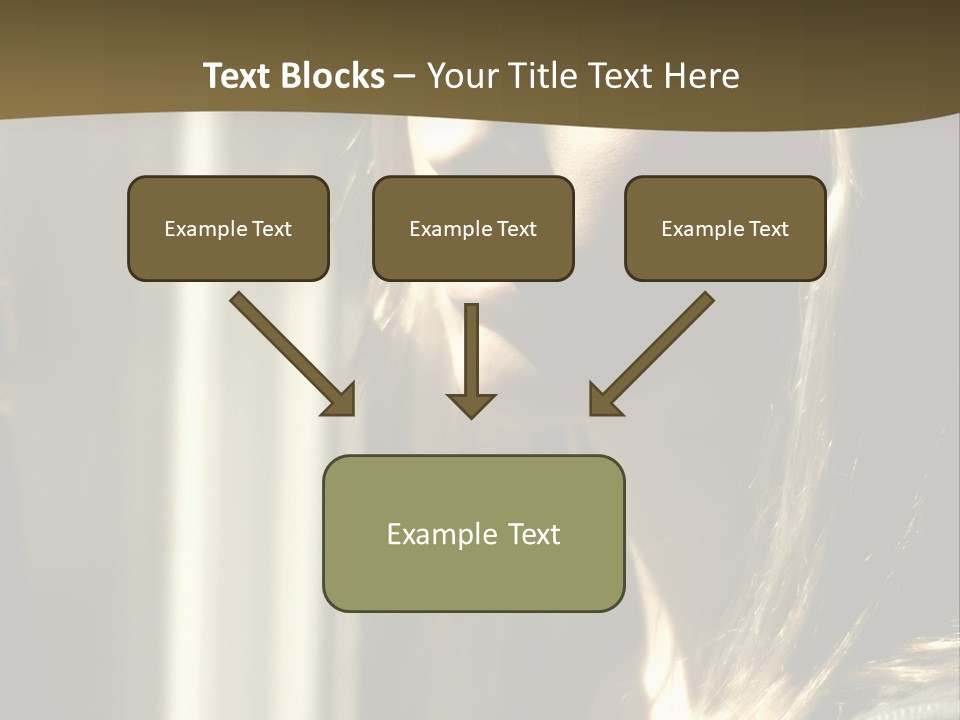 Young Woman Looking Out Of Window PowerPoint Template