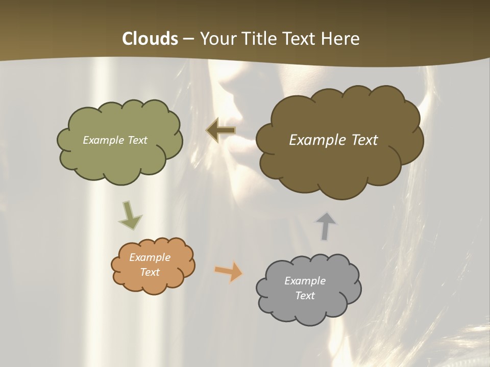 Young Woman Looking Out Of Window PowerPoint Template