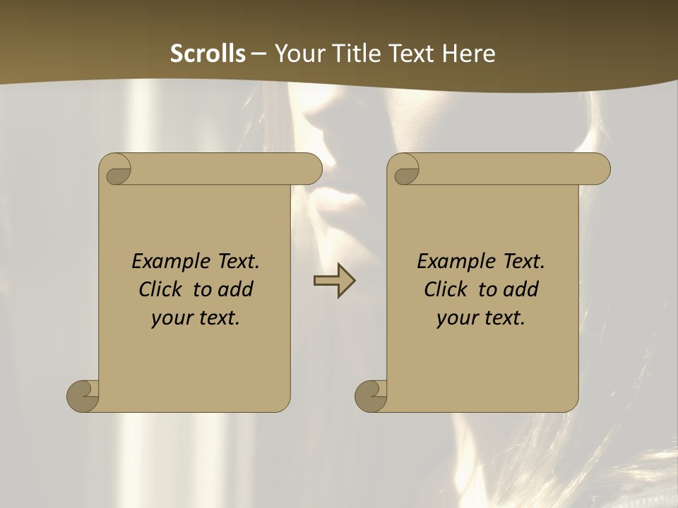 Young Woman Looking Out Of Window PowerPoint Template