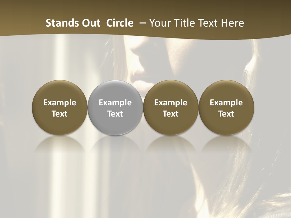 Young Woman Looking Out Of Window PowerPoint Template