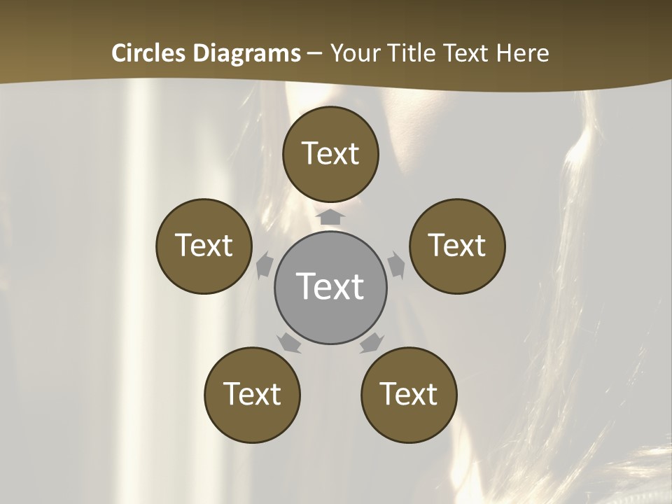 Young Woman Looking Out Of Window PowerPoint Template