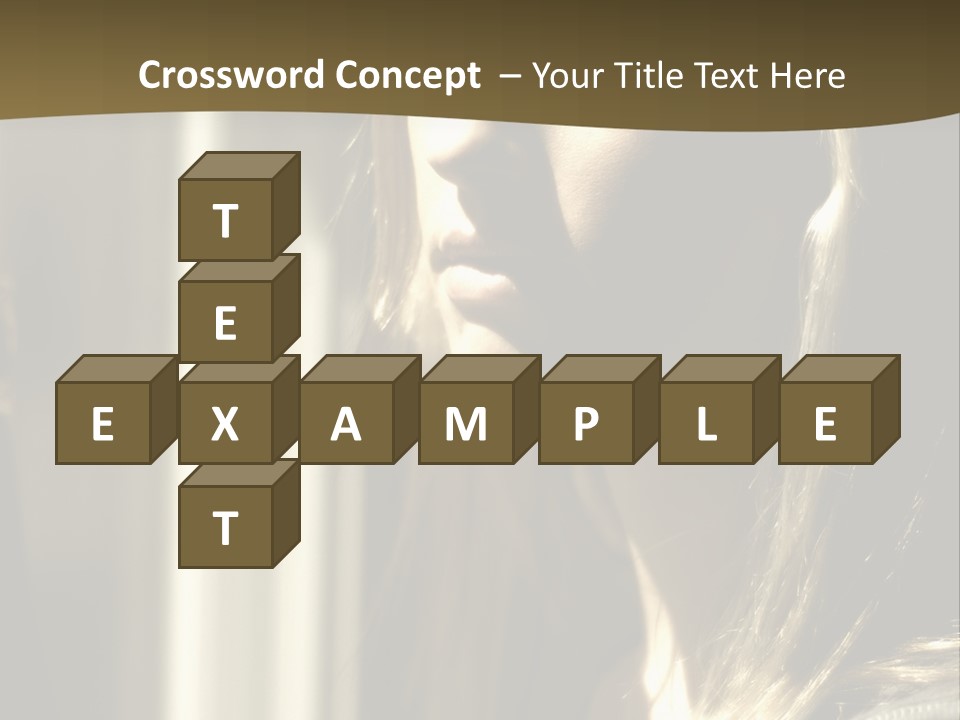 Young Woman Looking Out Of Window PowerPoint Template