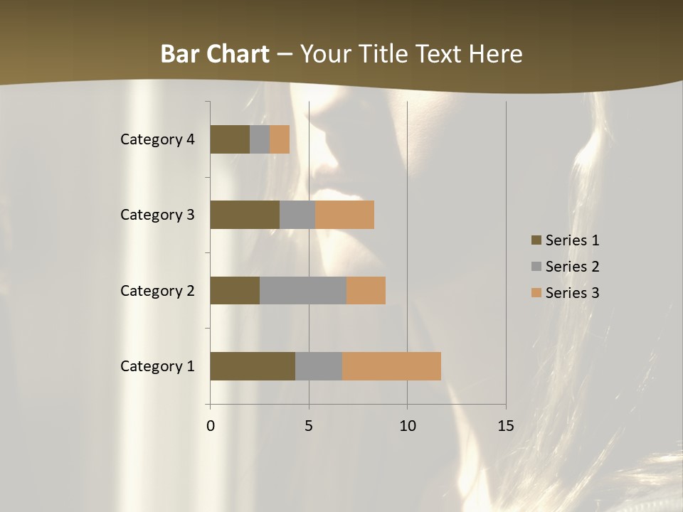 Young Woman Looking Out Of Window PowerPoint Template