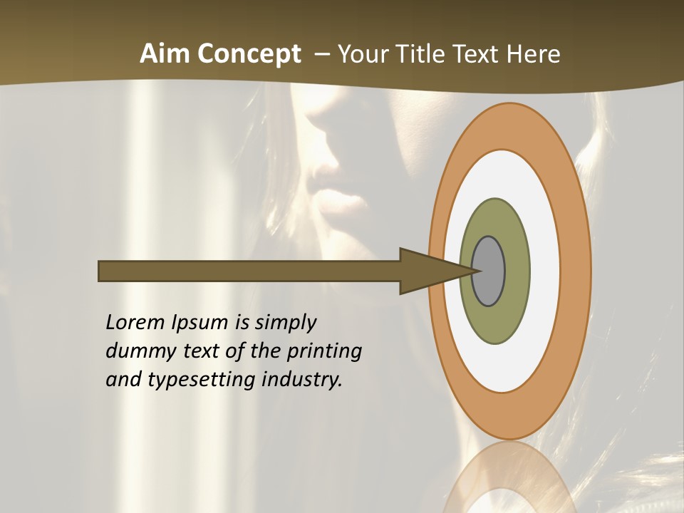 Young Woman Looking Out Of Window PowerPoint Template