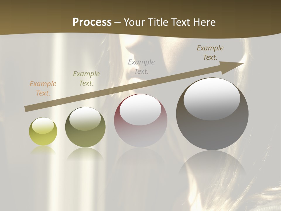 Young Woman Looking Out Of Window PowerPoint Template