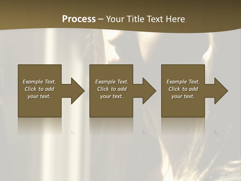 Young Woman Looking Out Of Window PowerPoint Template