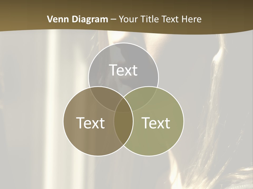 Young Woman Looking Out Of Window PowerPoint Template