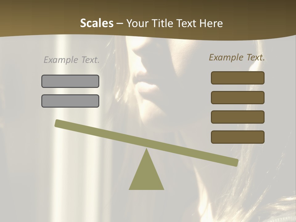 Young Woman Looking Out Of Window PowerPoint Template