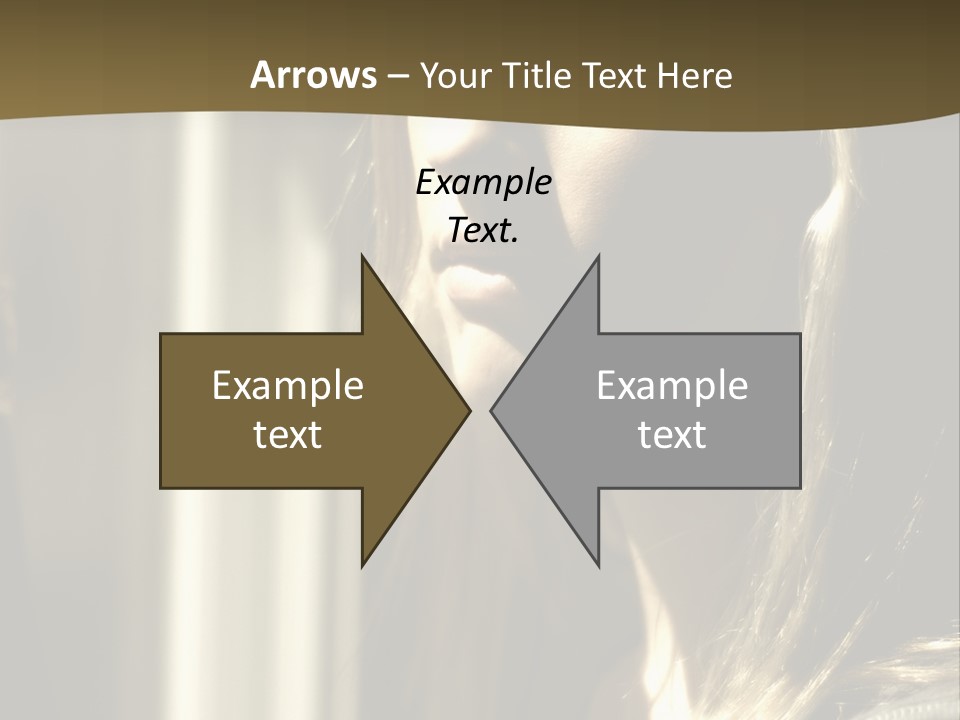 Young Woman Looking Out Of Window PowerPoint Template