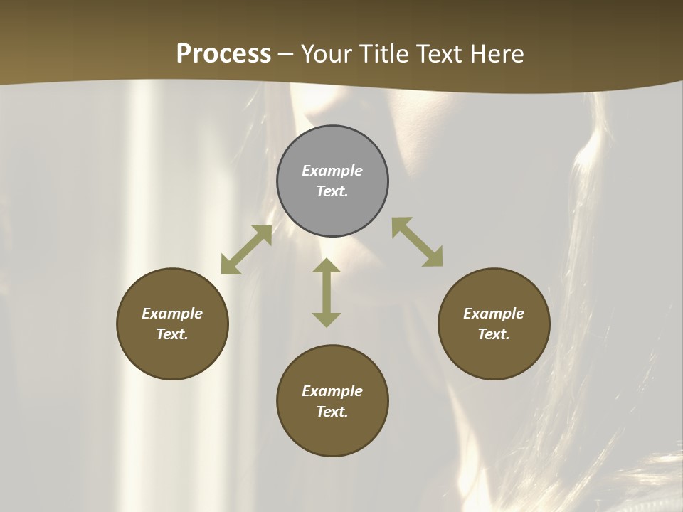 Young Woman Looking Out Of Window PowerPoint Template