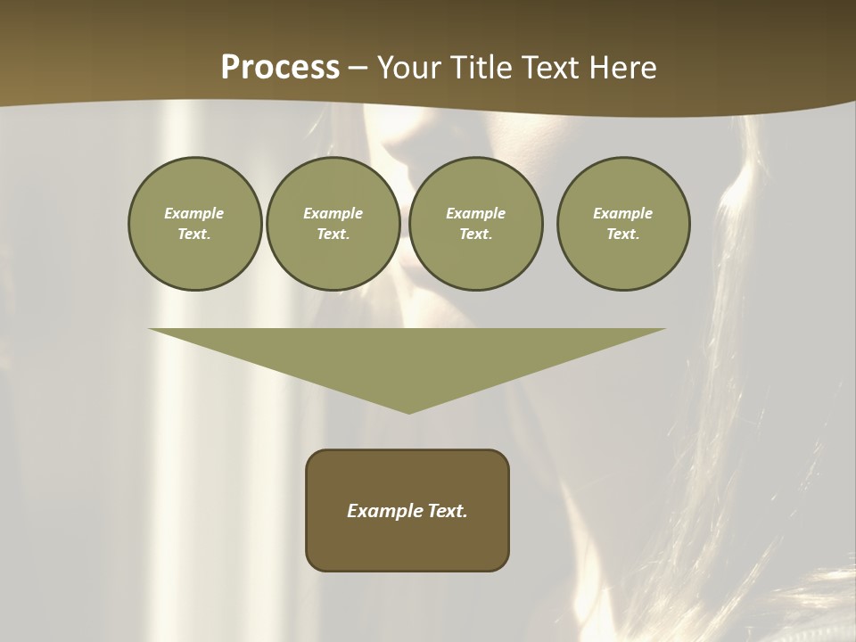 Young Woman Looking Out Of Window PowerPoint Template