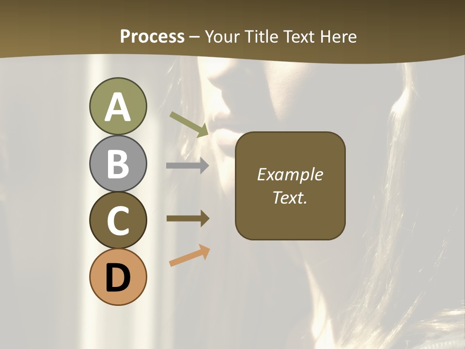 Young Woman Looking Out Of Window PowerPoint Template