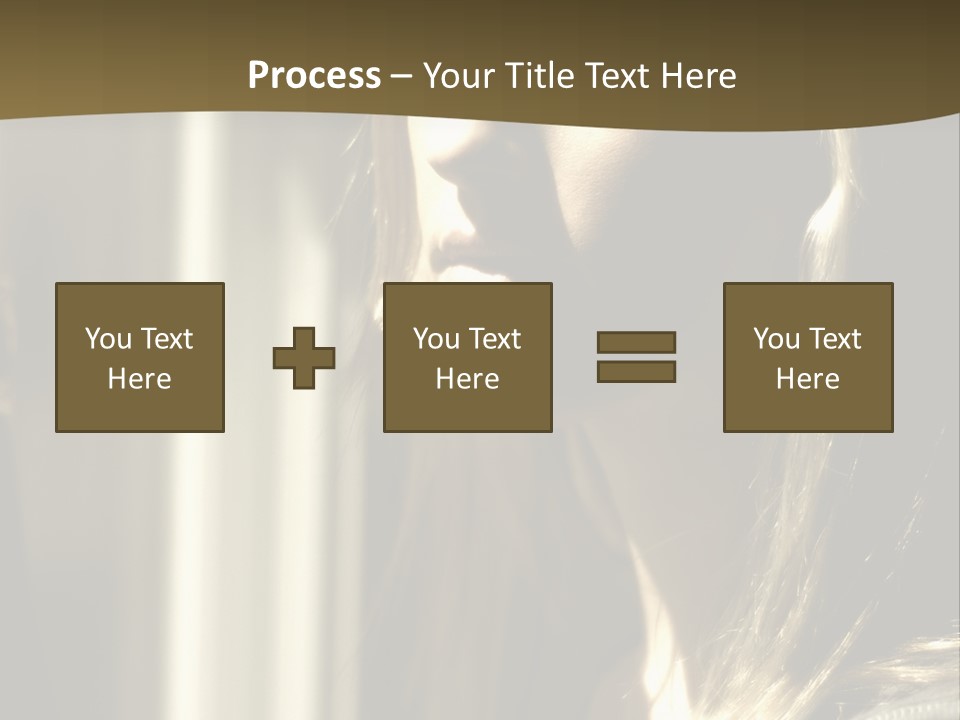 Young Woman Looking Out Of Window PowerPoint Template