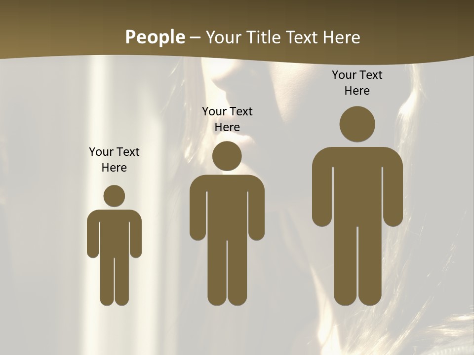 Young Woman Looking Out Of Window PowerPoint Template