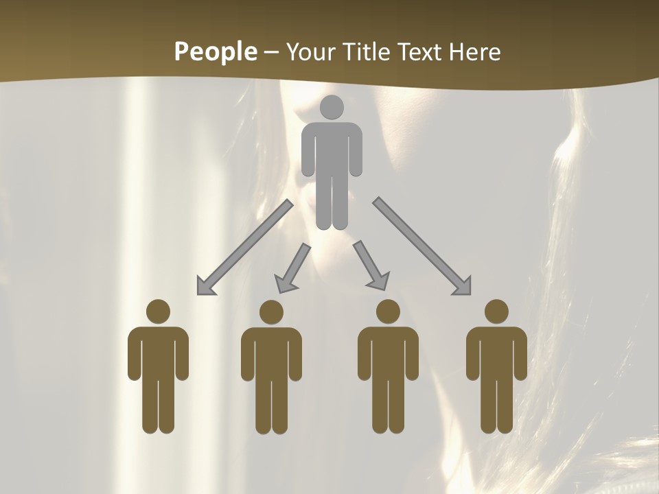 Young Woman Looking Out Of Window PowerPoint Template