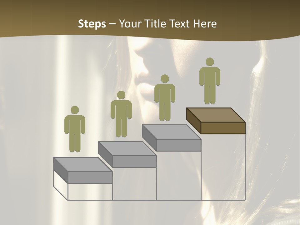 Young Woman Looking Out Of Window PowerPoint Template