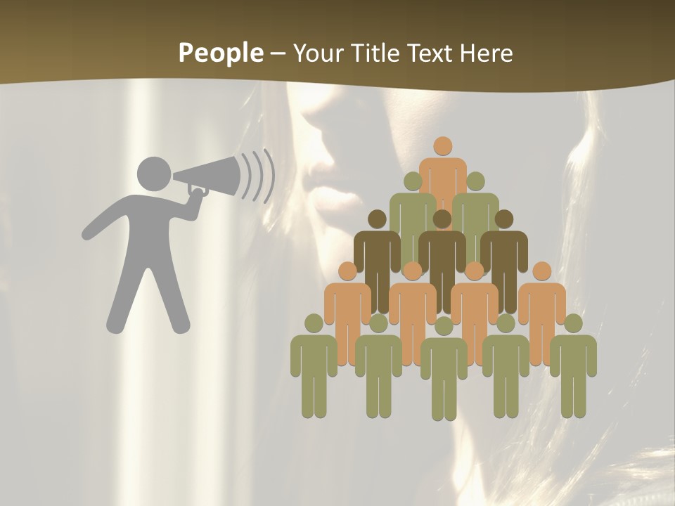 Young Woman Looking Out Of Window PowerPoint Template