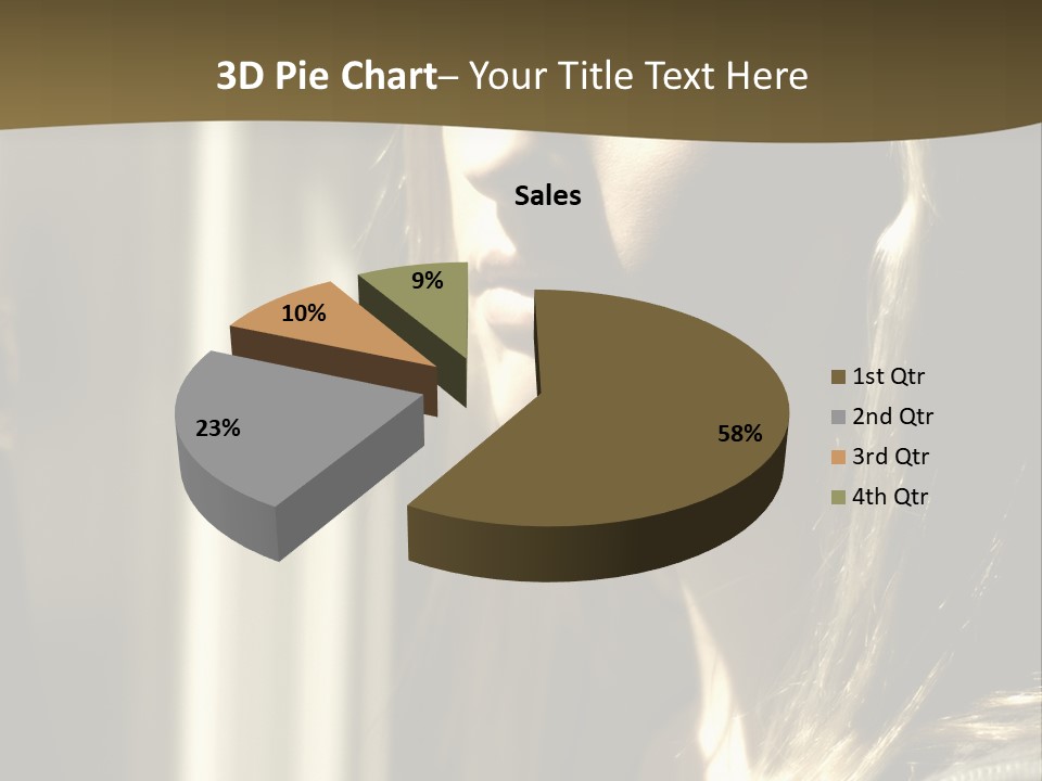 Young Woman Looking Out Of Window PowerPoint Template