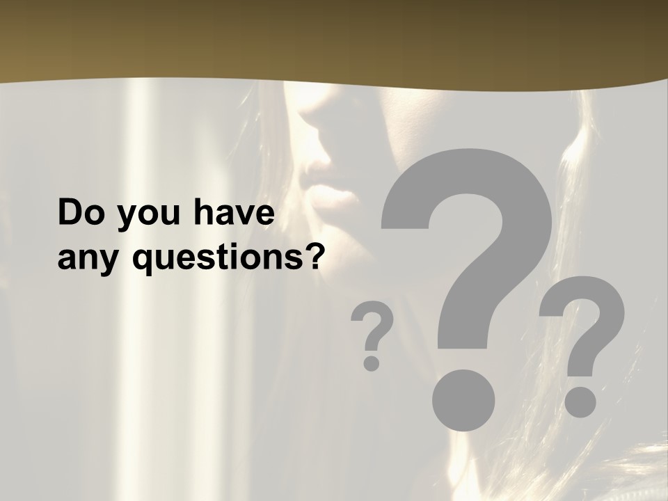 Young Woman Looking Out Of Window PowerPoint Template