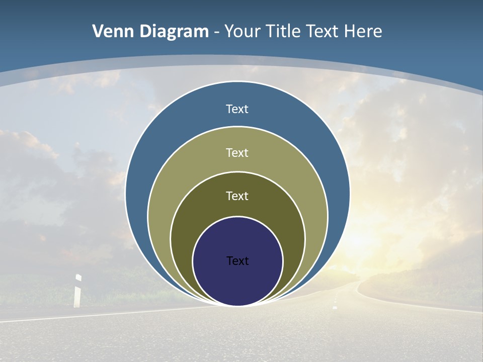 Sunset And Road PowerPoint Template