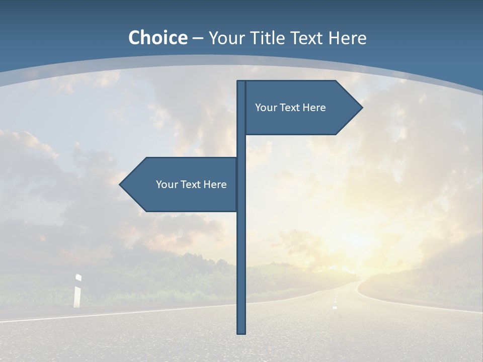 Sunset And Road PowerPoint Template