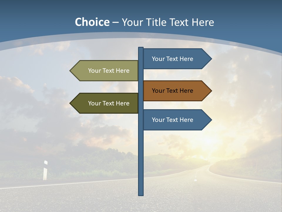 Sunset And Road PowerPoint Template