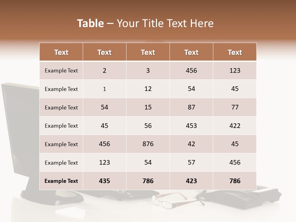 Attractive Female Businesswoman In The Office, Work Overload. Studio Shot. PowerPoint Template