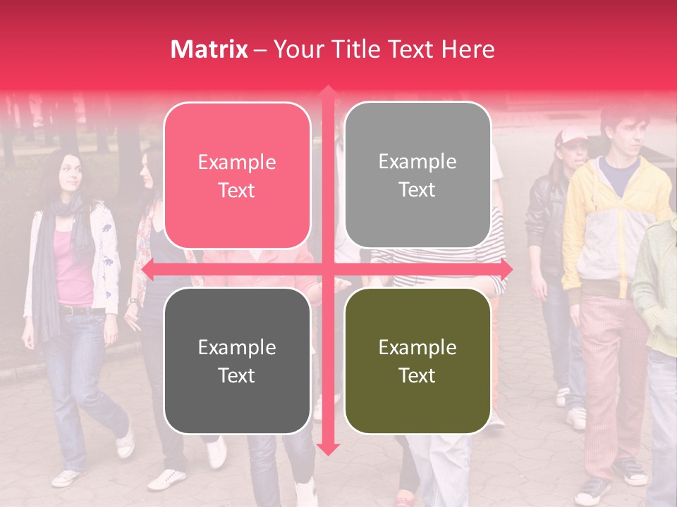 Group Of People In City. Outdoor. PowerPoint Template