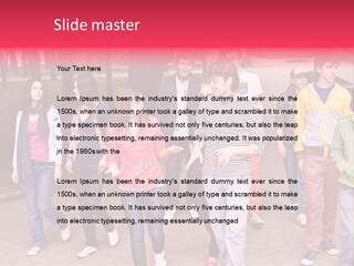 Group Of People In City. Outdoor. PowerPoint Template