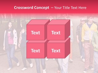 Group Of People In City. Outdoor. PowerPoint Template