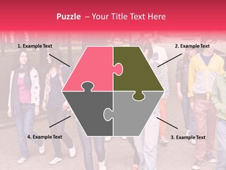Group Of People In City. Outdoor. PowerPoint Template
