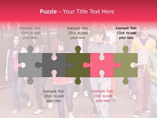 Group Of People In City. Outdoor. PowerPoint Template
