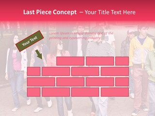 Group Of People In City. Outdoor. PowerPoint Template
