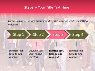 Group Of People In City. Outdoor. PowerPoint Template