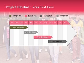 Group Of People In City. Outdoor. PowerPoint Template