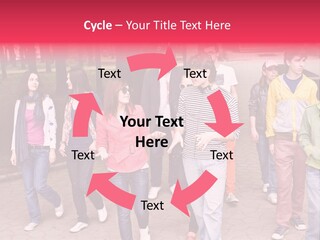 Group Of People In City. Outdoor. PowerPoint Template
