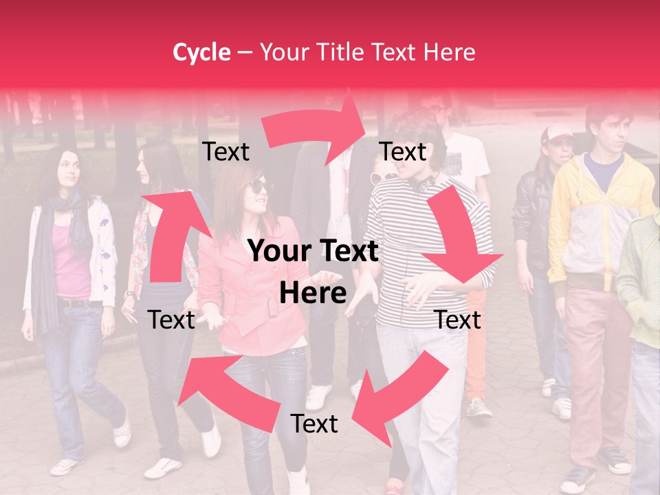 Group Of People In City. Outdoor. PowerPoint Template