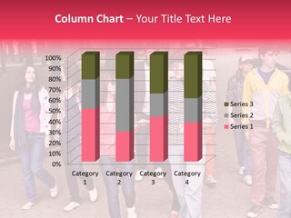 Group Of People In City. Outdoor. PowerPoint Template