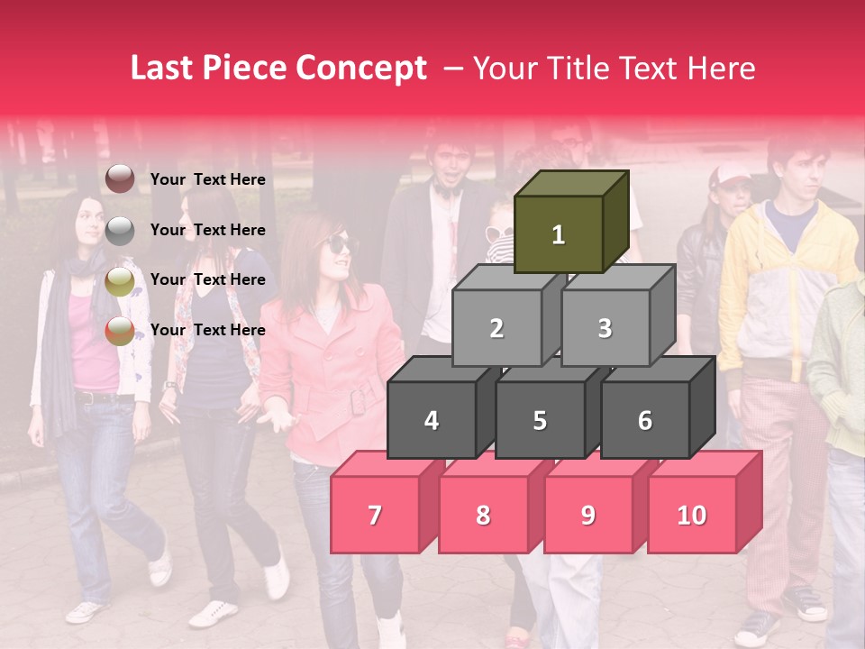 Group Of People In City. Outdoor. PowerPoint Template
