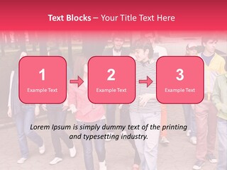 Group Of People In City. Outdoor. PowerPoint Template