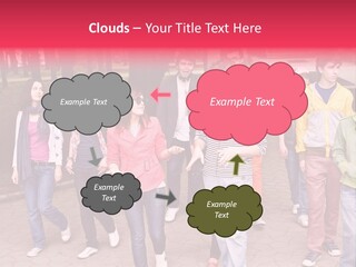 Group Of People In City. Outdoor. PowerPoint Template